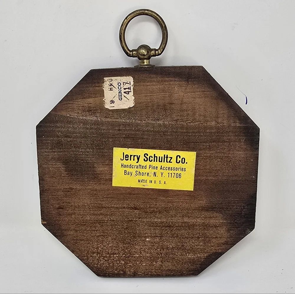 Vtg Jerry Schultz hand crafted pine poodle dog pet portrait‎ wall art farm